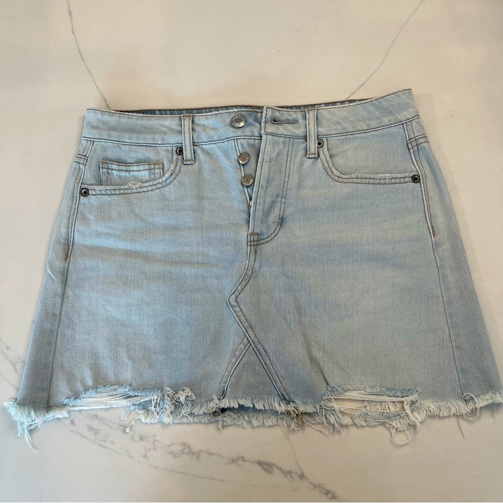 Button up denim skirt AEO